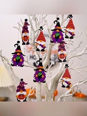 Halloween Gnome Hanging Ornaments Set